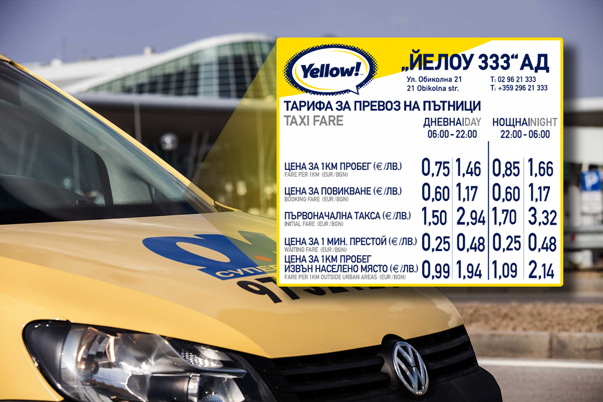Taxi at Sofia Airport. Fares from 2026.