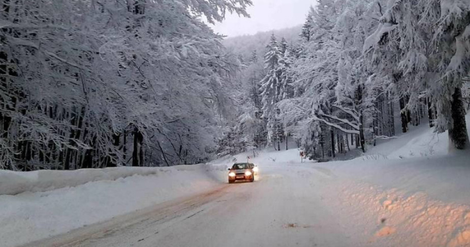 Winter road in Bulgaria