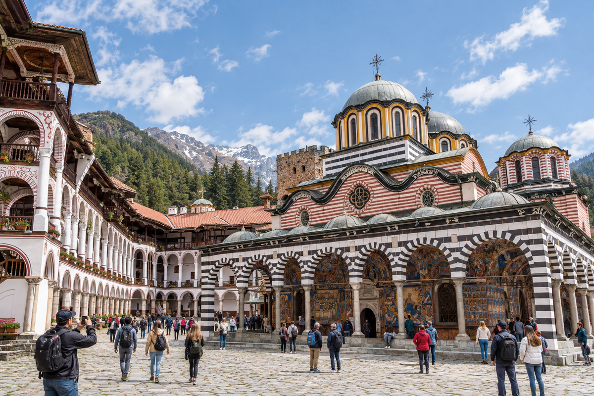 Visitors at Rila Monastery