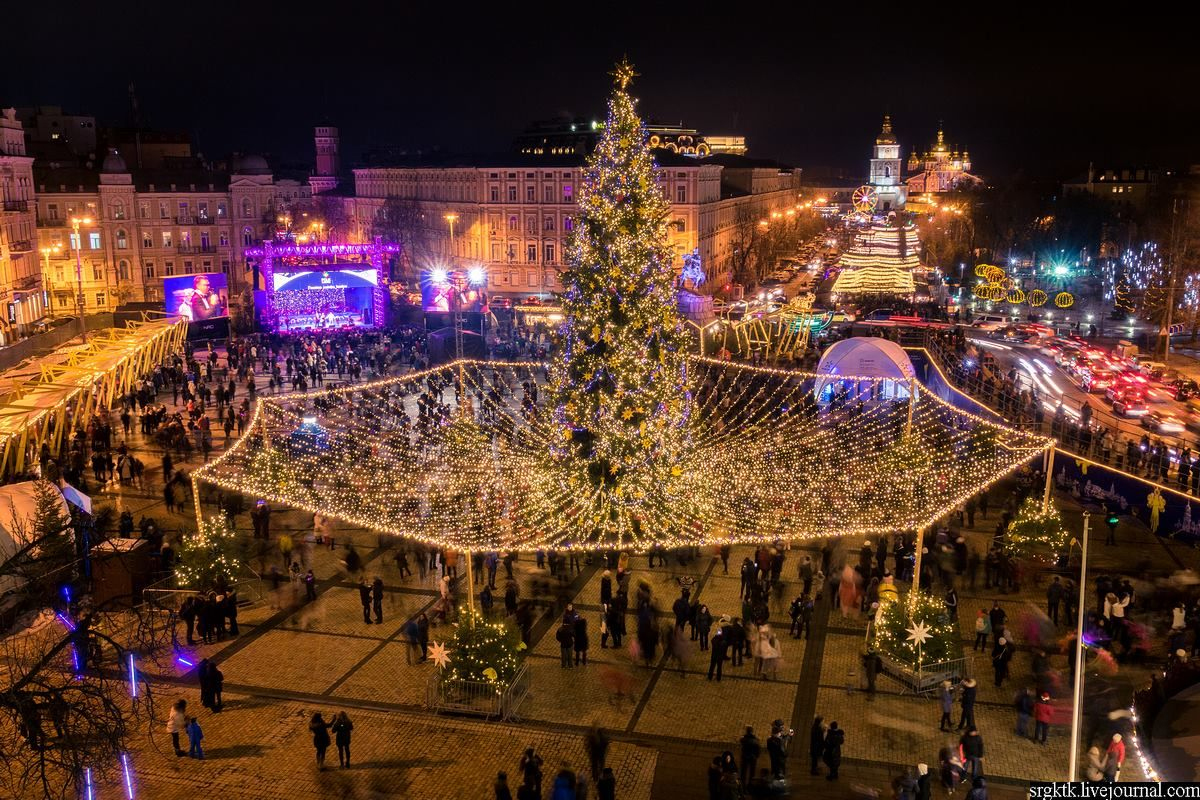Central Sofia decorated for Christmas